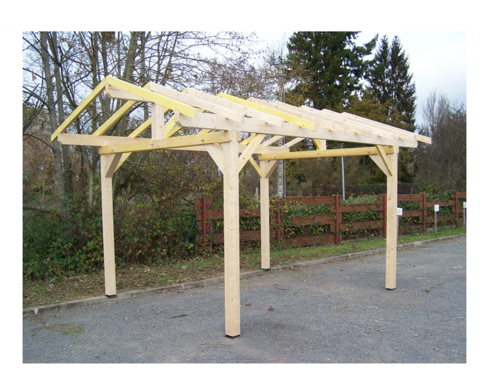 Habrita carport double pente avec préparation pour couverture tuile 3. 00 x 3. 62 m - ka3550st