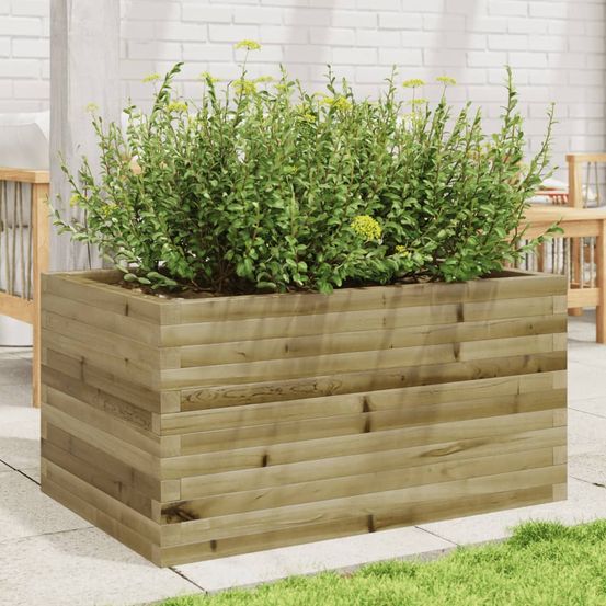 Grande jardinière large bois traité autoclave 90x60cm