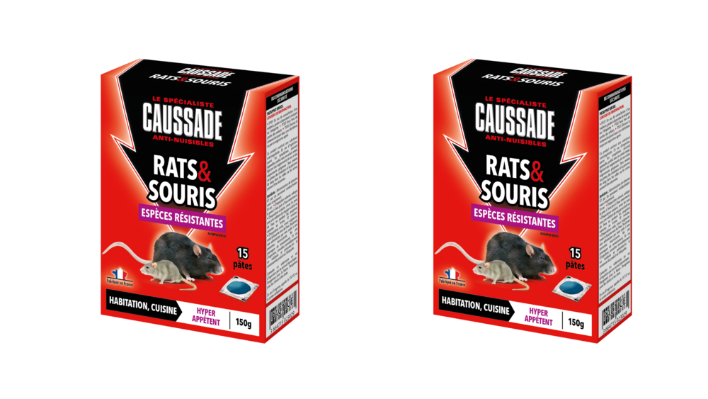 Caussade anti rats & souris - espèces résistantes - lieux secs & humid