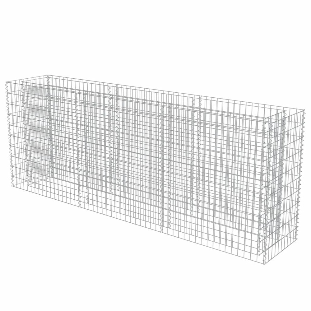 Jardinière lit surélevé plantes fleurs jardin à gabion acier galvanisé 270 x 50 x 100 cm