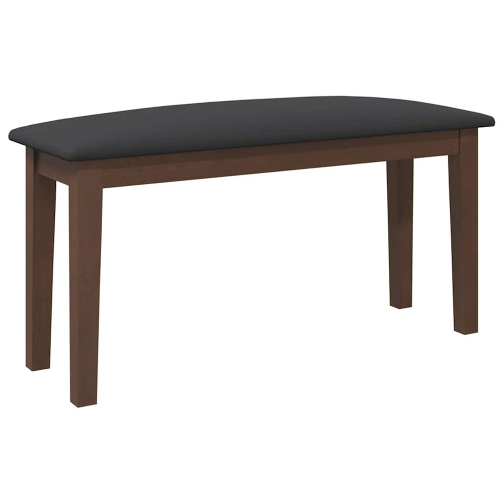 Banc 90 cm marron bois massif caoutchouc
