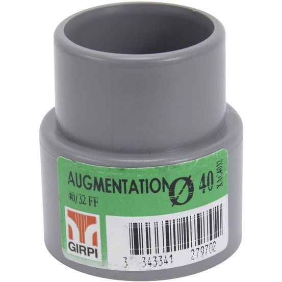 Augmentation en pvc à coller, femelle / femelle, d.40