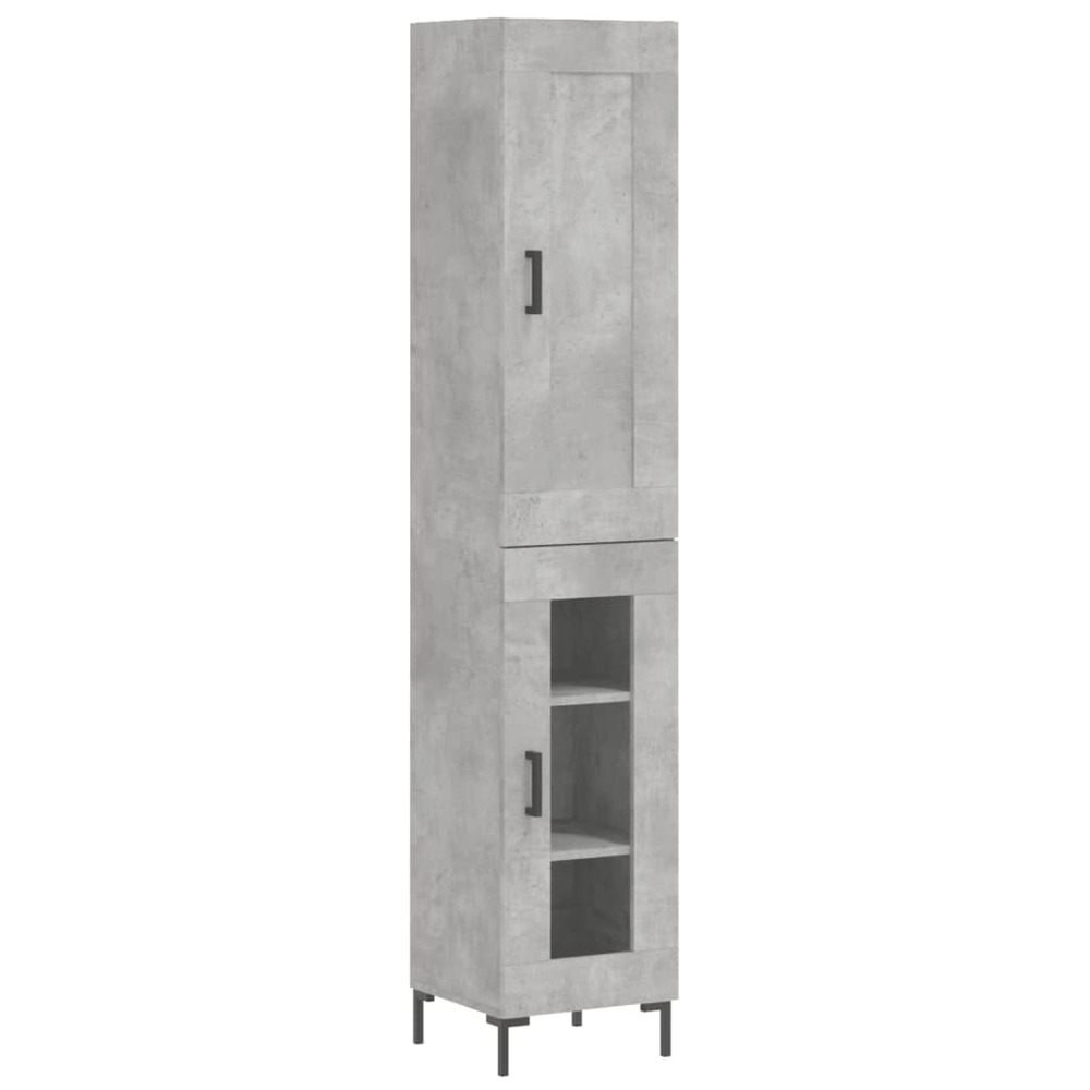 Buffet bahut commode armoire meuble de rangement organisateur cuisine salle de séjour salon haut 34,5 x 34 x 180 cm bois d'in