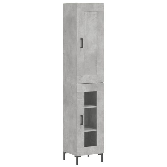 Buffet bahut commode armoire meuble de rangement organisateur cuisine salle de séjour salon haut 34,5 x 34 x 180 cm bois d'in