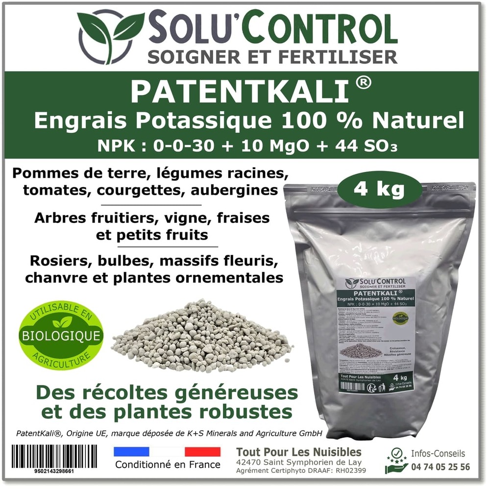 4 kg de patentkali® solu’control – engrais potassique 100% naturel