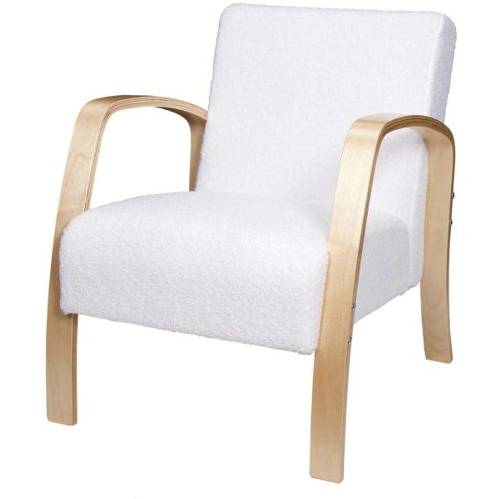 Fauteuil assise en tissu bouclette hella
