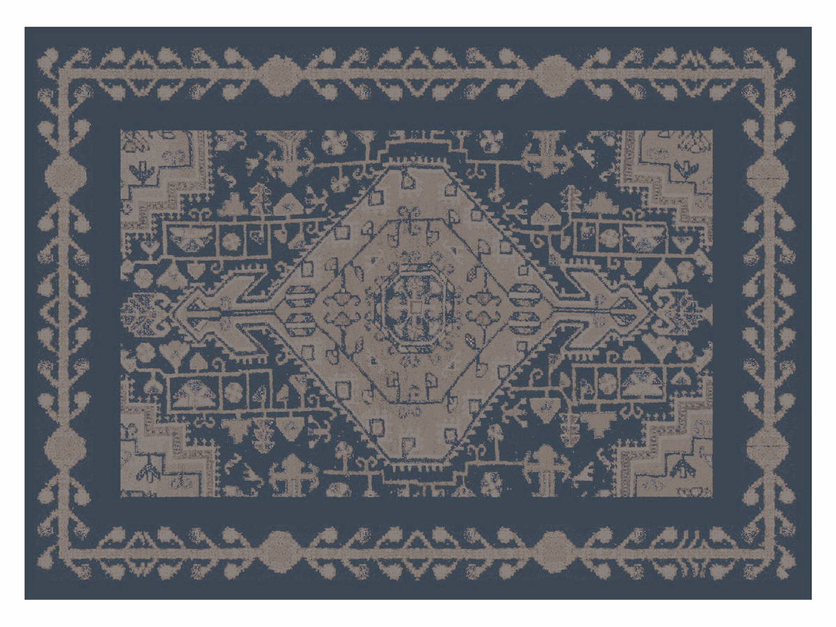 Paillasson kilim bleu - 50x70 cm