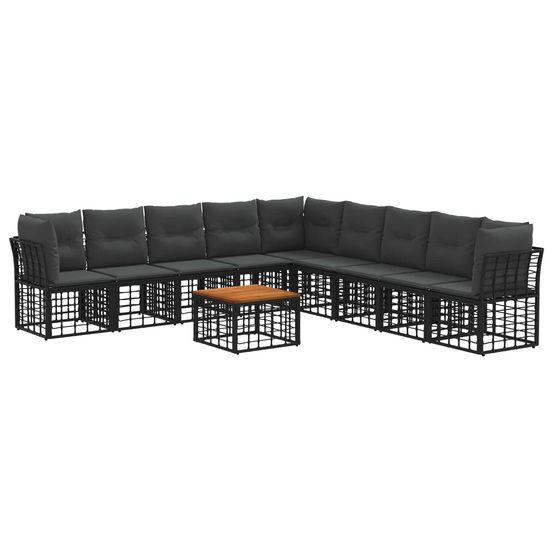 Ensemble de canapés d'extérieur 10 pc noir et gris foncé