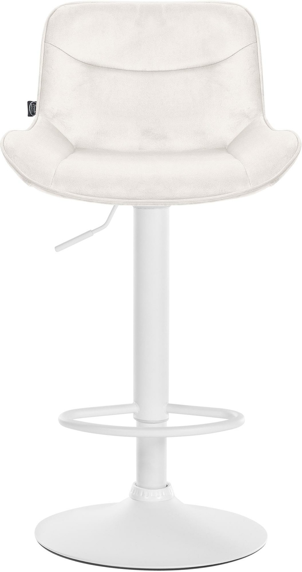 Tabouret de bar vonore velours blanc
