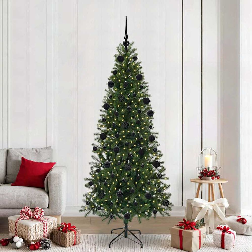 Sapin de noël géant 210cm pré-décoré et lumineux 300 led pour salon