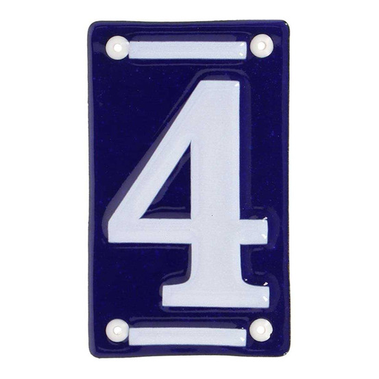 Numéro de maison en fer émaillé chiffre 4