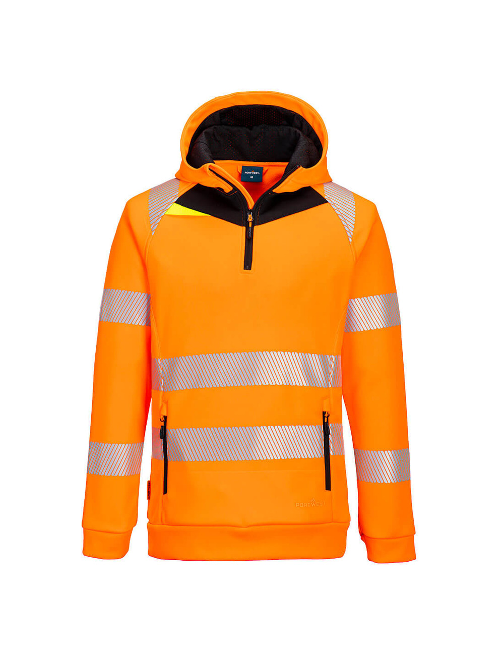Dx4 hi-vis 1/4 zip hoodie - taille 4xl - orange/noir - portwest