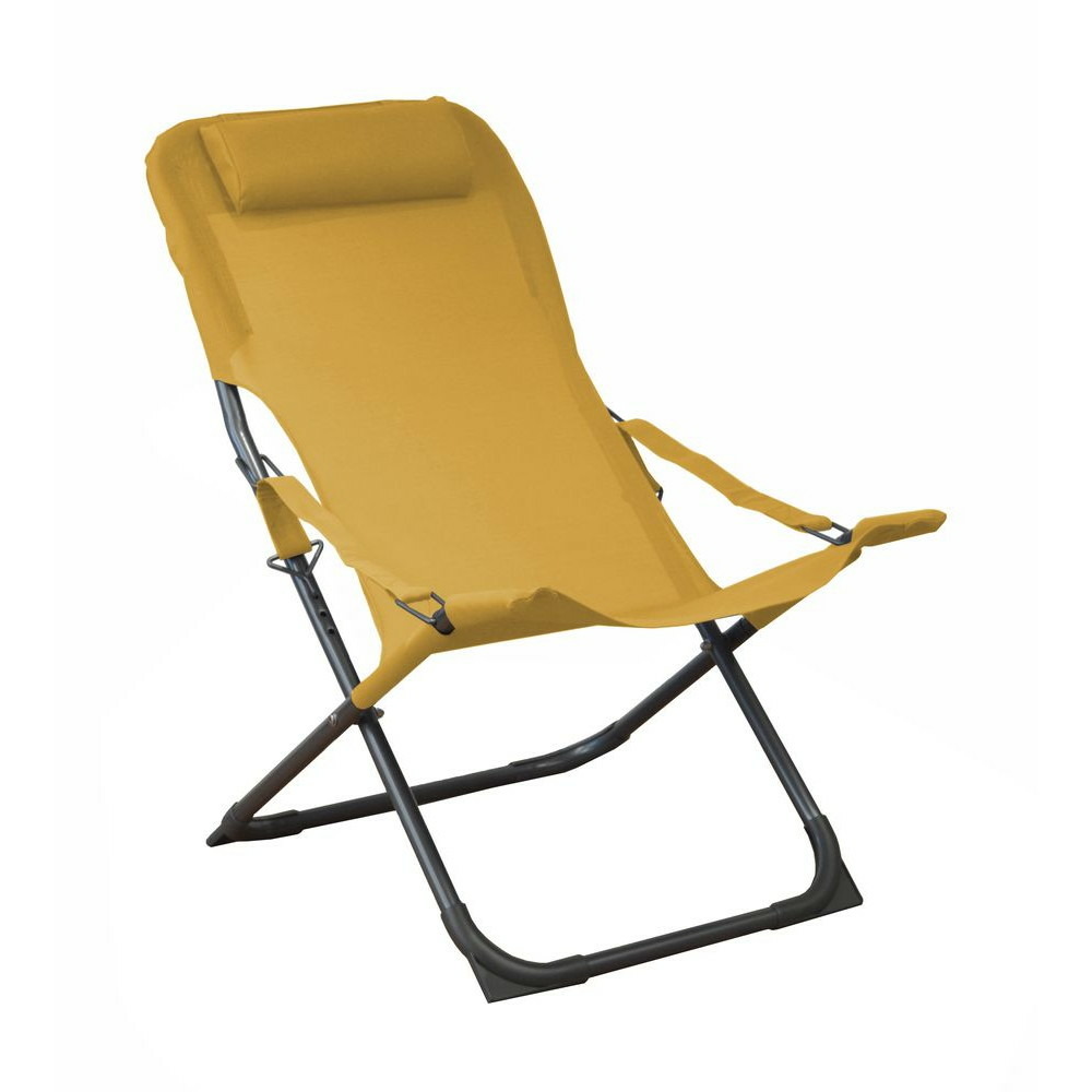 Lot de 2 fauteuils relax easy - graphite/moutarde