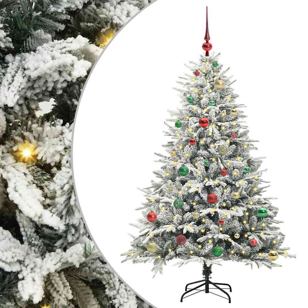 Arbre de noël artificiel pré-éclairé avec ensemble de boules