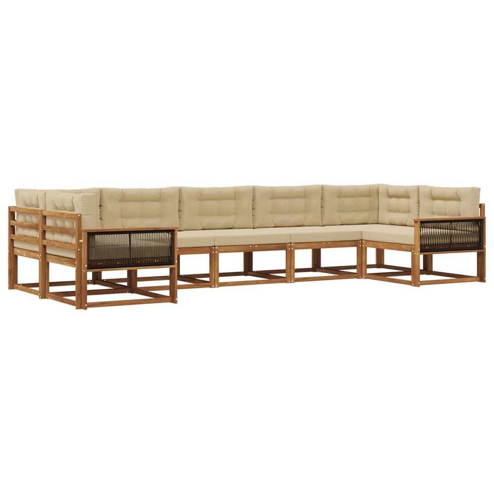 Ensemble de canapés d'extérieur 7 pc naturel et beige