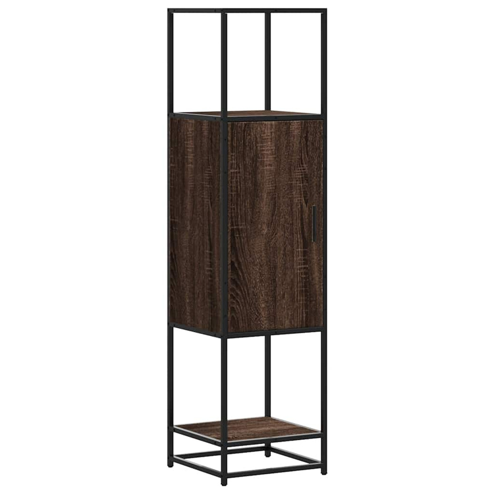 Buffet haut chêne marron 35,5x35x139 cm bois d'ingénierie métal