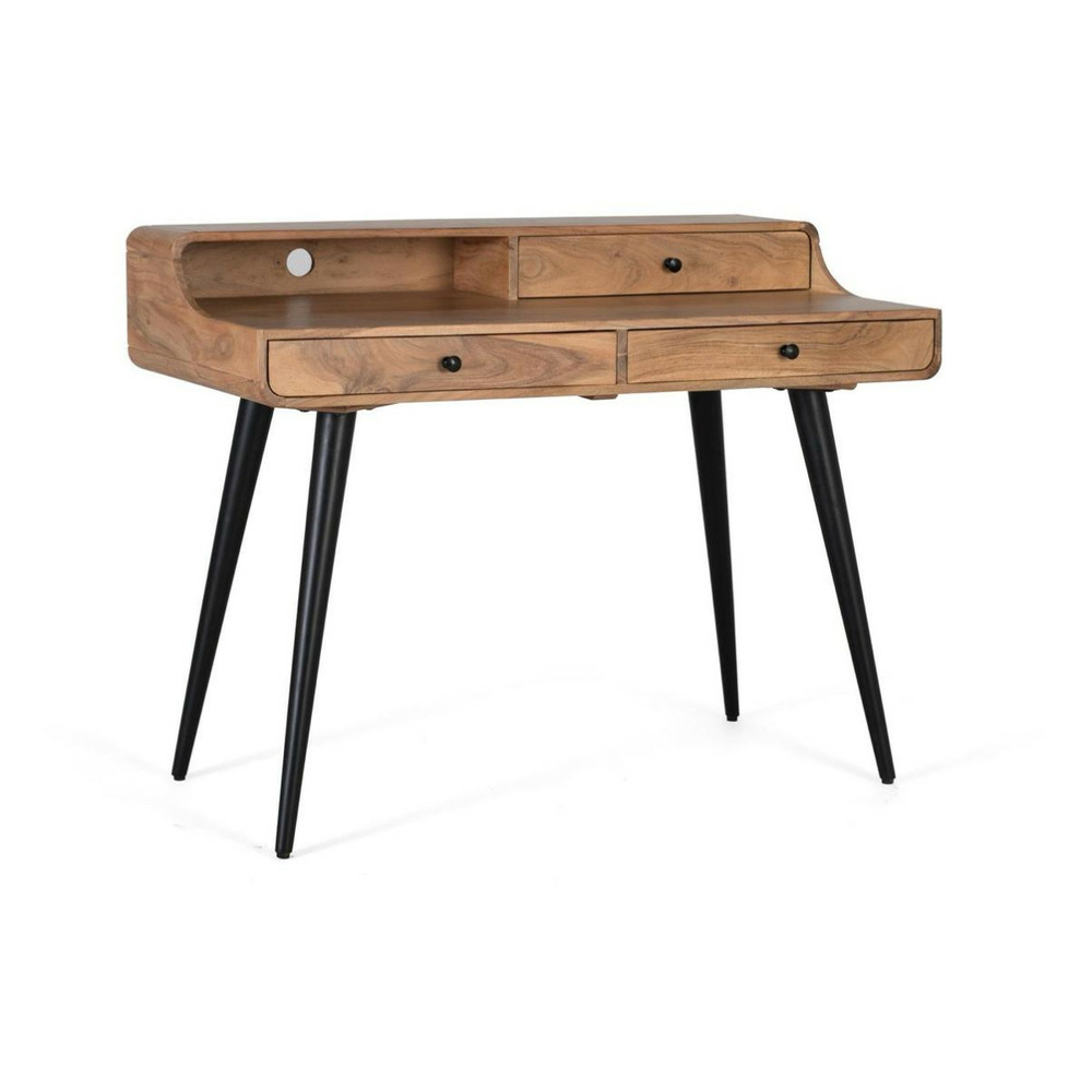 Bureau 3 tiroirs bois marron - décoration d'autrefois