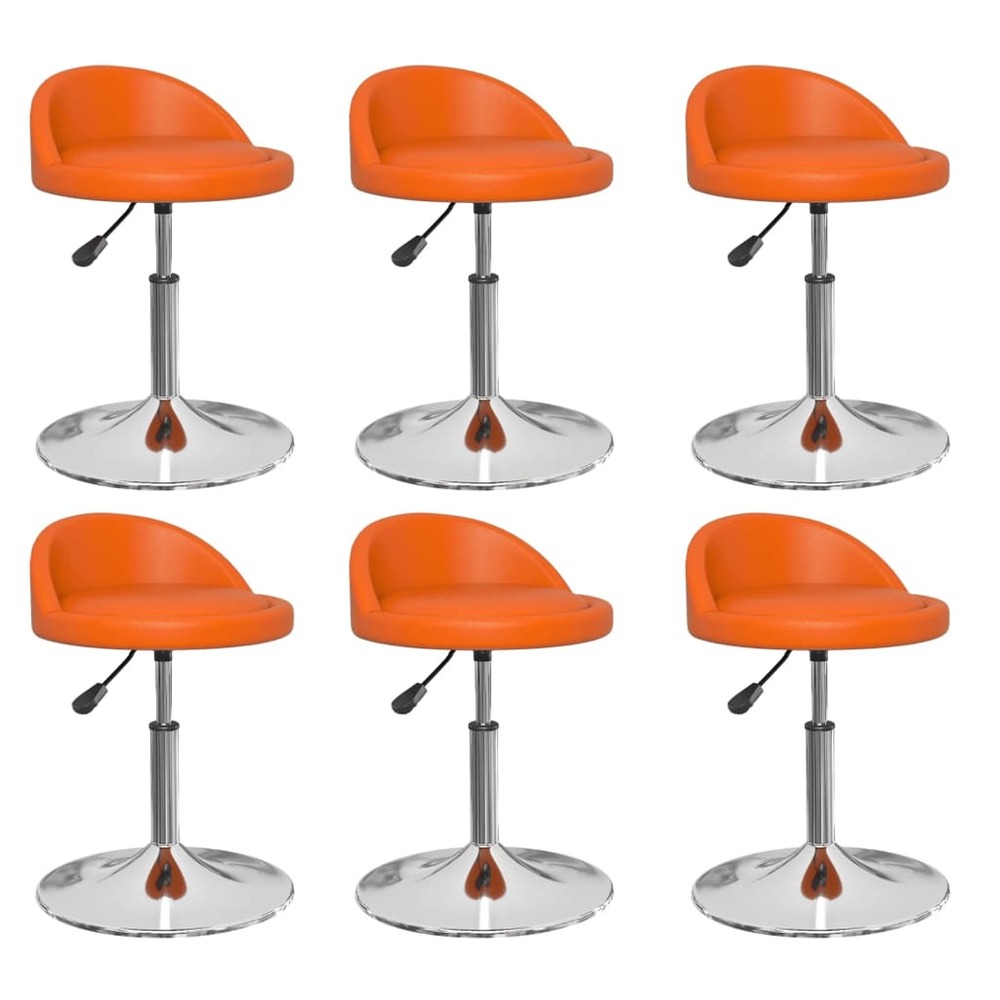 Chaises de salle à manger pivotantes 6 pcs orange similicuir