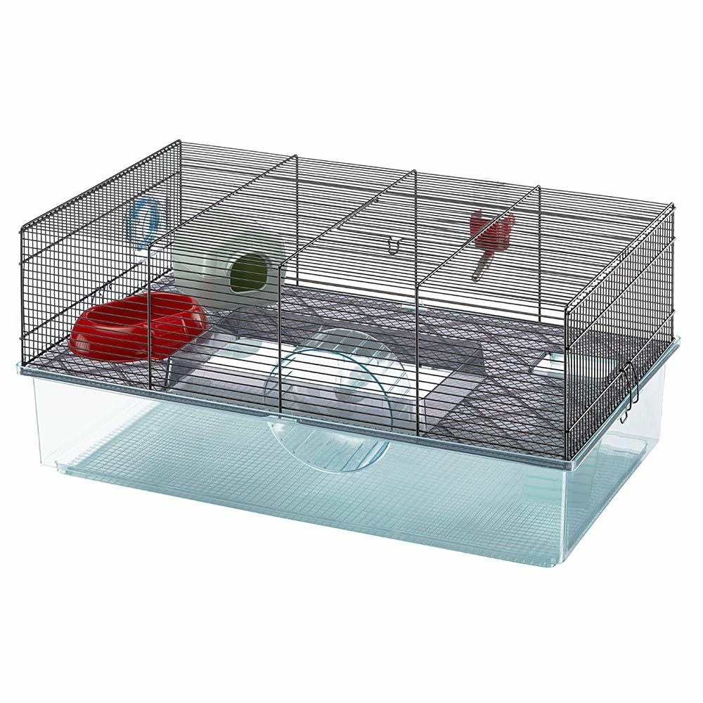 Ferplast cage pour hamsters favola, maisonnette pour petits rongeurs, plastique robuste et métal, 2 étages, accessoires inclus