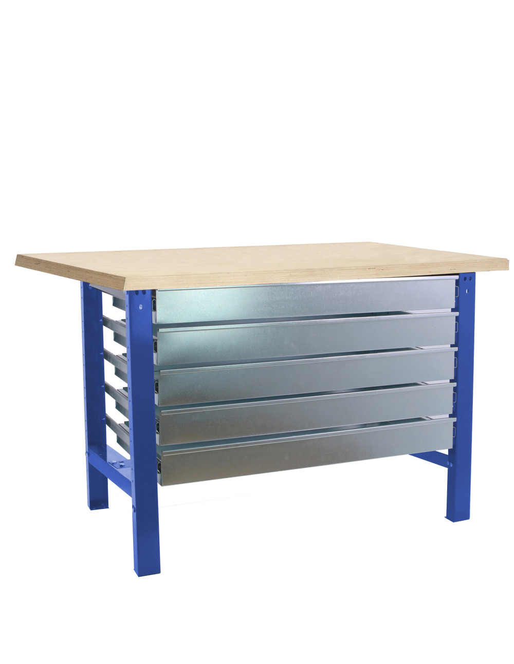 Etabli simonwork bt6 mdf 5box 1800x750 bleu/bois bleu/mdf 865x1800x750 - simonrack