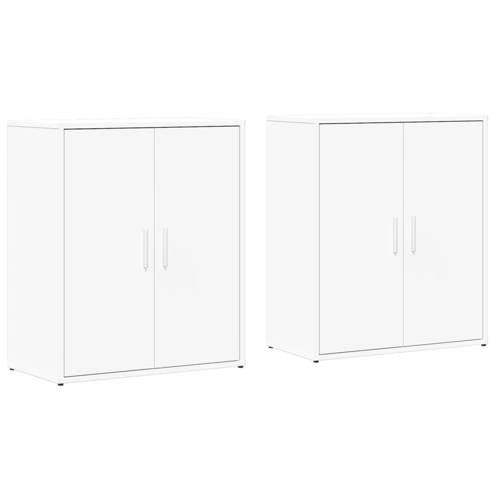 Buffets 2 pcs blanc 60x31x70 cm bois d'ingénierie