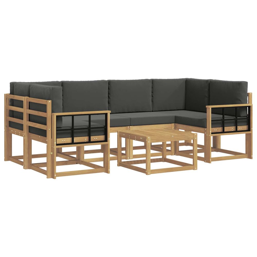 Ensemble de canapés d'extérieur 7 pc blanc et anthracite