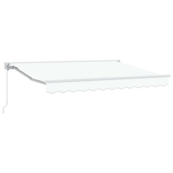 Auvent rétractable manuel blanc 3,5 x 2,5 m