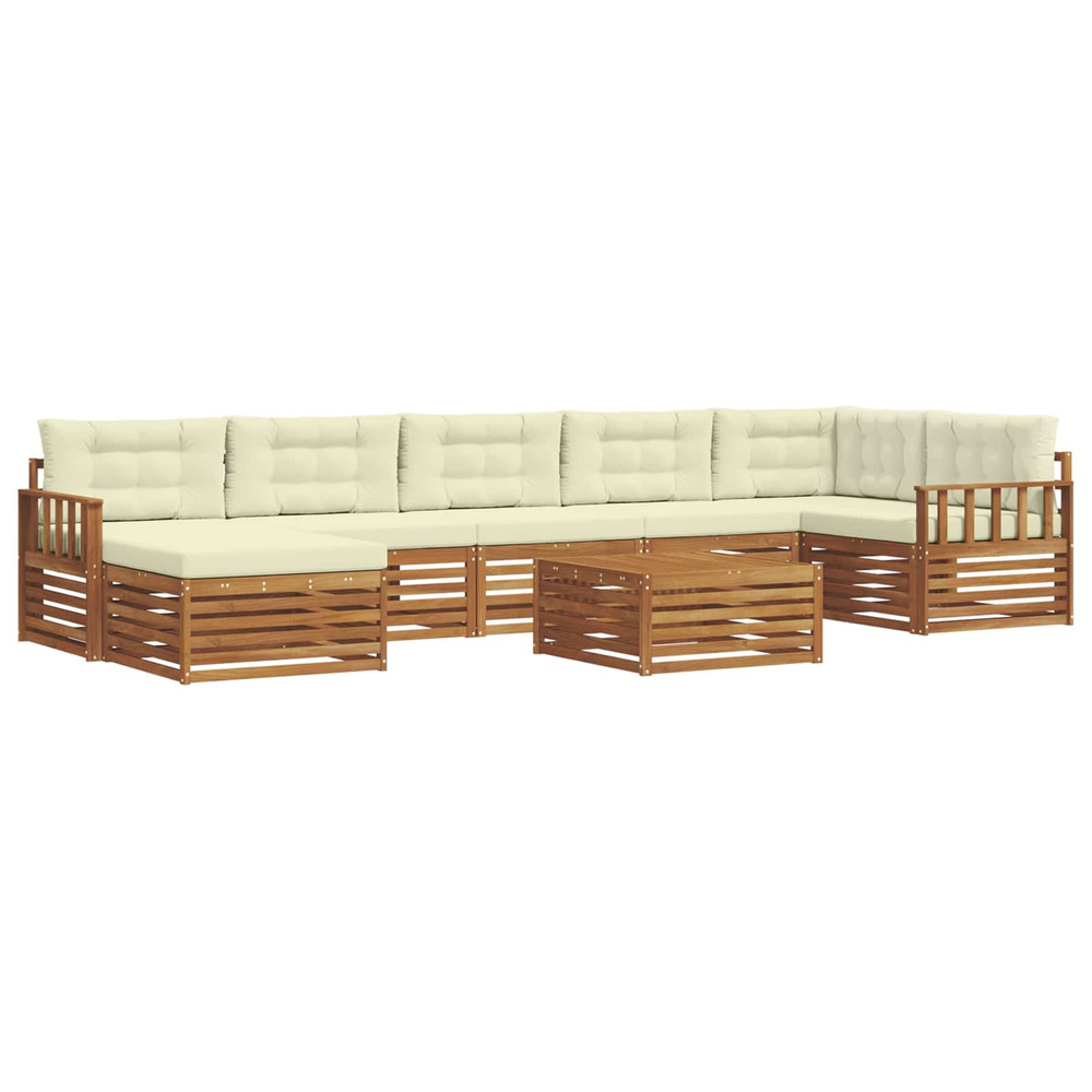 Ensembles de canapés avec coussin 8 pcs naturel et crème