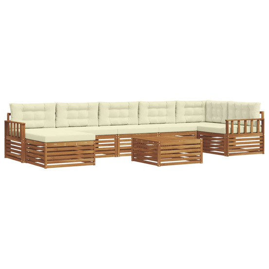 Ensemble de canapés d'extérieur 8 pcs naturel et crème