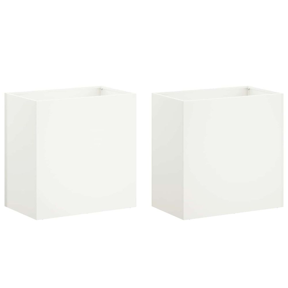 Cache-pot de jardin 2 pc blanc 50 x 30 x 40 cm