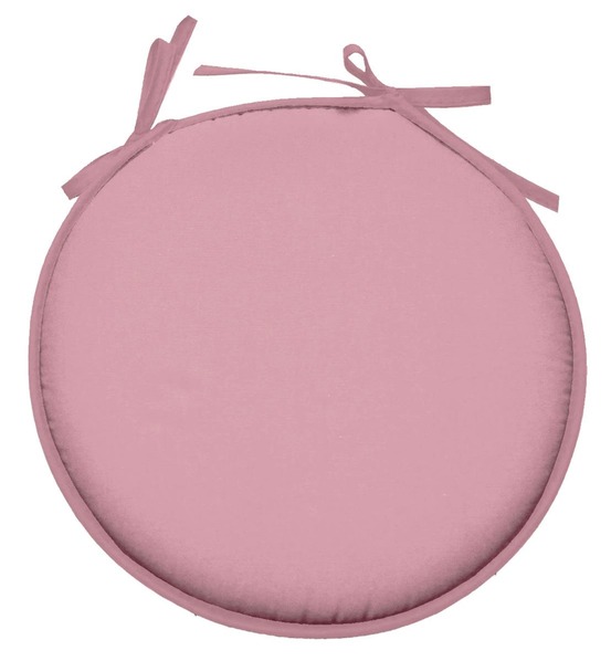 Galette de chaise ronde unie pop color 40 cm rose poudre