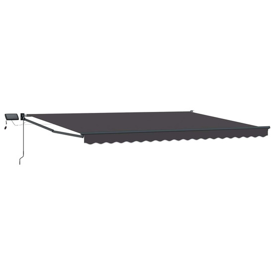 Store rétractable manuel avec leds anthracite 4 × 3 m
