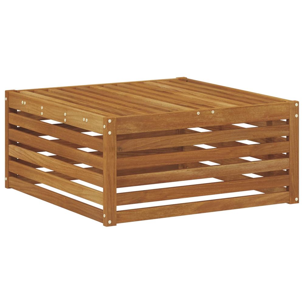 Pouf d'extérieur naturel 79 x 79 x 37 cm bois d'acacia massif