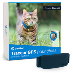 Tractive GPS CAT 4 - collier GPS pour chat avec suivi d'activité - bleu nuit