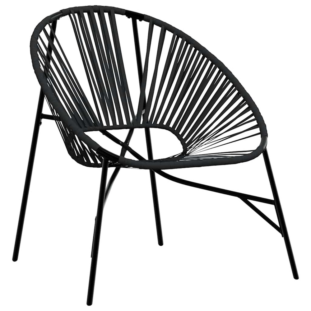 Chaise œuf de jardin noir résine tressée