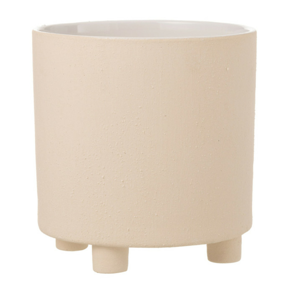 Cache-pot déco en céramique sable 27cm beige