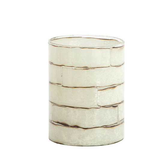 Photophore cylindrique blanc cassé droneri 10x13 cm