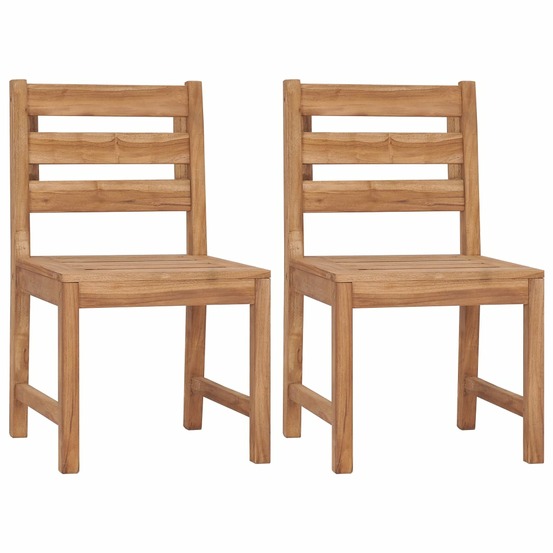 Chaises de jardin lot de 2 bois de teck solide