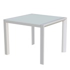 Table en verre et alu blanc 92 x 92 cm léda