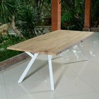 Table en teck ecograde et alu blanc 250 cm equinoxe