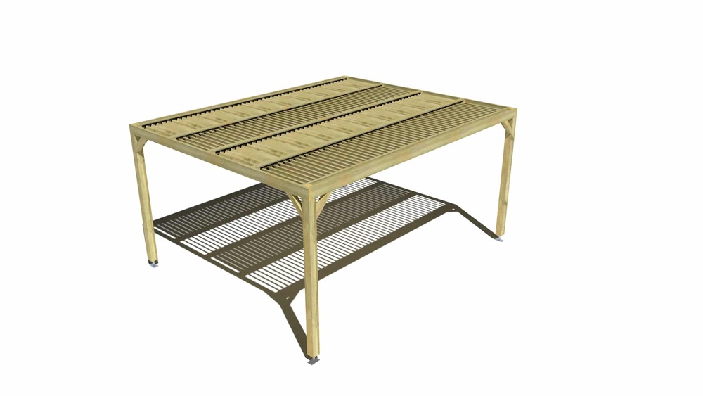 Pergola bois • 5m x 4m • indépendante • sens largeur • lames orientables bioclimatiques incluses • livraison comprise