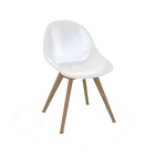 Chaise en polypropylène blanc et teck stockholm