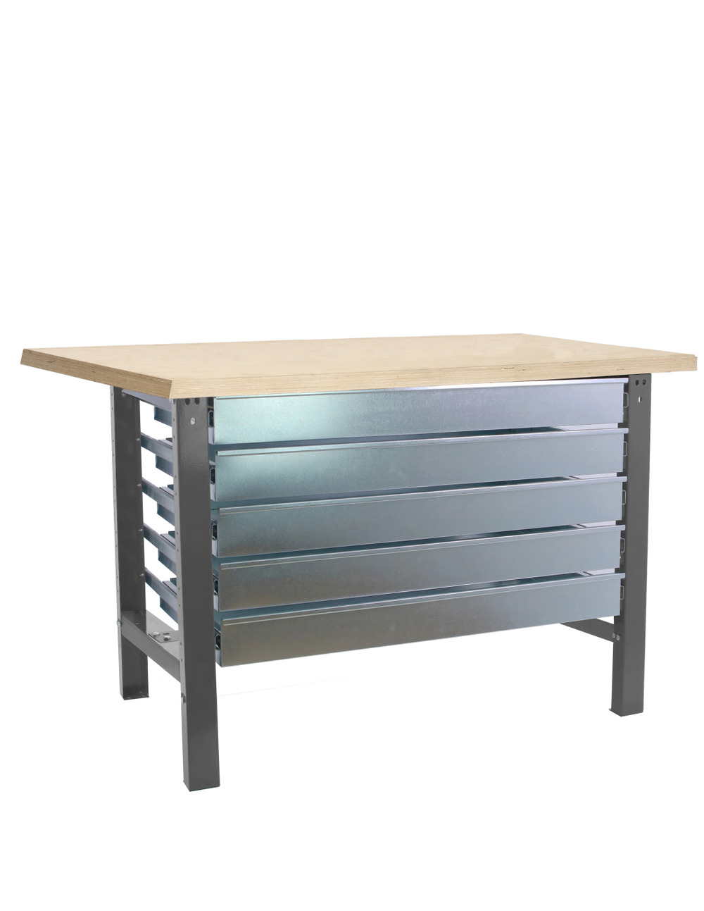 Etabli simonwork bt6 mdf 5box 1500x750 gris/bois gris/mdf 865x1500x750 - simonrack