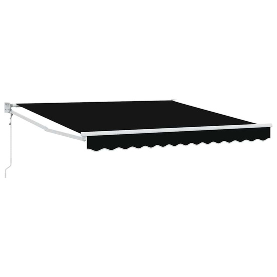 Auvent rétractable noir 350 x 250 cm tissu