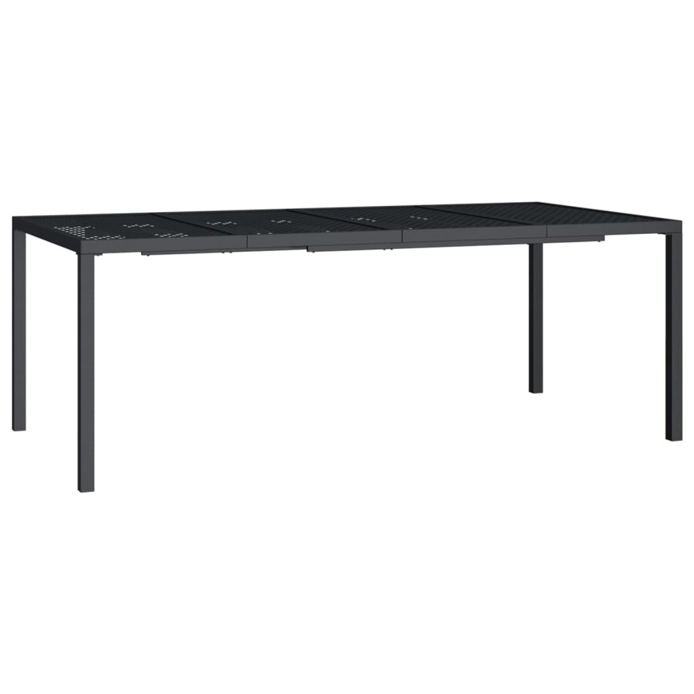 Table de jardin anthracite 200x100x72 cm acier