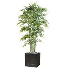 Bambou artificiel cannes moyennes vertes en pot feuillage tissu h 150 cm d 90 cm