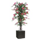 Bougainvillier artificiel en pot tronc naturel lianes h 150 cm rose fushia - dim