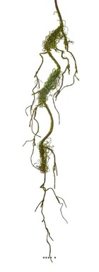 Branche de liane artificielle ramifiée avec mousse réaliste h 102 cm vert forêt