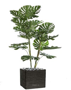 Philodendron artificiel en pot 19 grandes feuilles h 120 cm