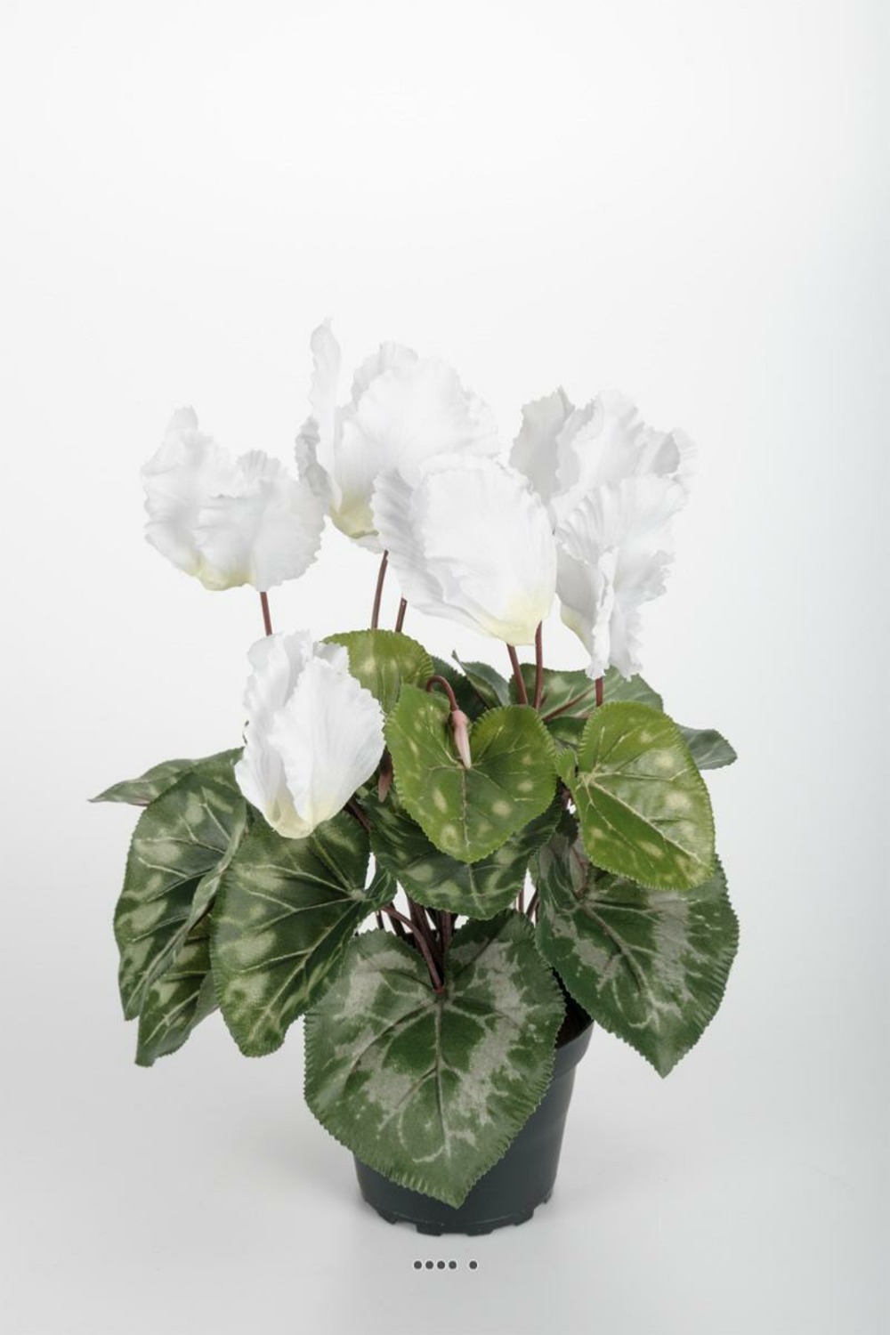 Cyclamen artificiel en pot 7 têtes h 33 cm blanc neige - couleur: blanc neige